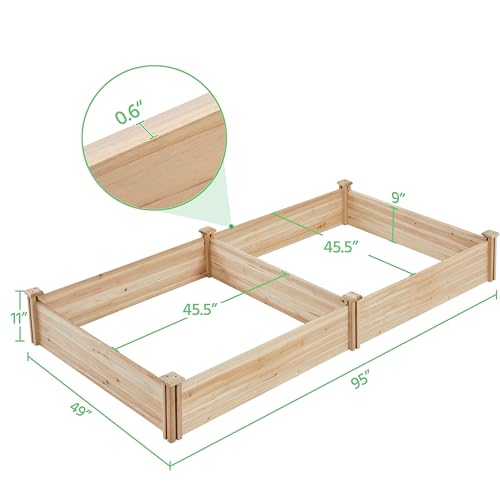 Yaheetech Wooden Raised Garden Bed Outdoor Planter Box, Wood - color: Natural Wood, size: 8ft x 4ft