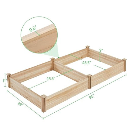 Yaheetech Wooden Raised Garden Bed Outdoor Planter Box, Wood - color: Natural Wood, size: 8ft x 4ft