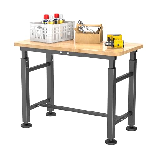 EVERHANGER Workbench for Garage, Adjustable Height Work Table - size: 42"x20"