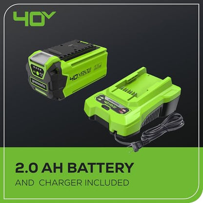 Greenworks 40V 8 in Pole Saw Hedge Trimmer Kit, 2.0 Ah Battery and Charger