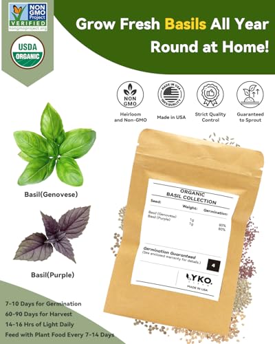 LYKOCLEAN Herb Seed Pod Kit Compatible with AeroGarden Hydroponics Growing System, Complete Indoor Gardening Supply (Basil, 16-pods) - color: Basil, size: 16-pods