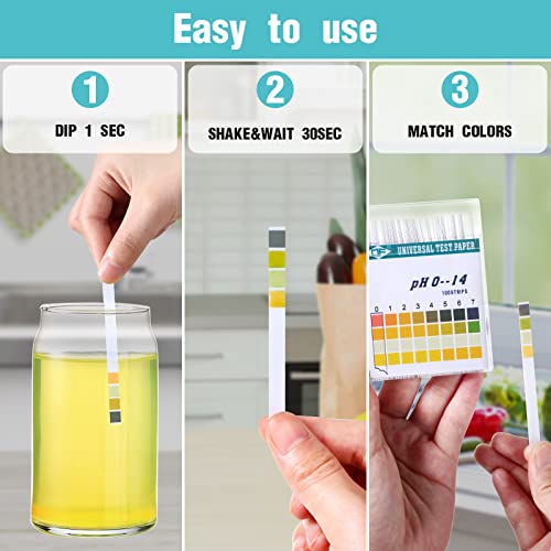 Hicarer 400 Strips Plastic pH Test Strips, Universal pH 0-14