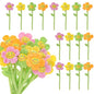 16 Pack Pastel Plush Flowers with Bendable Stems, Stuffed Sunflower Bouquet Toy with Smiley Face, 12 Inch Soft Artificial Flower for Curtain Tiebacks, Nursery Room Decor