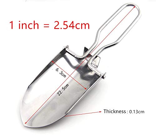 Toasis Garden Trowel Mini Outdoor Foldable Hand Shovel (Silver) - color: Silver