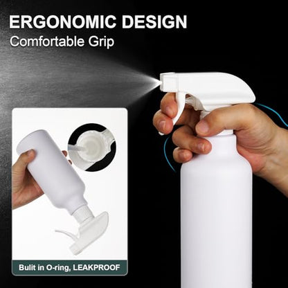 12oz/350ml Plastic Spray Bottles 1 Pack, Adjustable Mist/Stream - color: 16.9oz-White