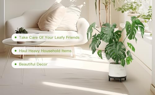 Zhongma 2 Pack 8.7" Low Plant Stand, Fully Assembled Heavy Duty Pot Riser - size: 2 Pack 8.7" Metal Plant Stand