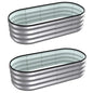 4x2x1 ft Oval Galvanized Metal Raised Garden Beds, Silver, 2PCS