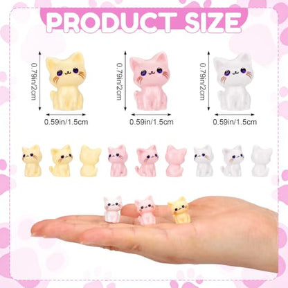 75Pcs Mini Resin Cat Figurines, Little Tiny Miniature Figures Cat for Craft