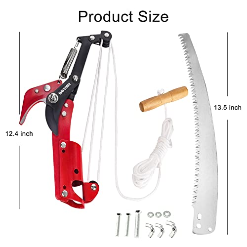 BAYTORY Extendable Tree Pruner Saw Head Without Pole, Pruning Shears - style: Iron Connector | 3-Wheel