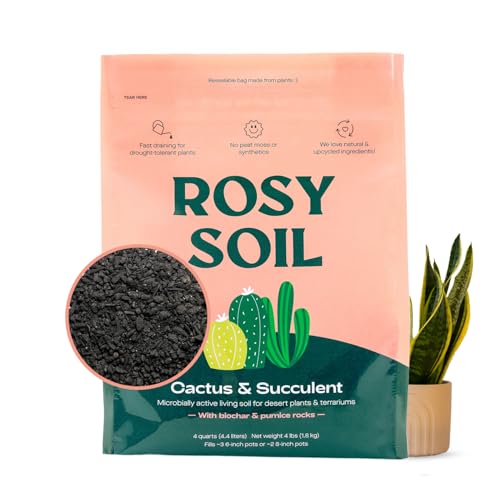 Rosy Soil Cactus & Succulent Potting Mix, 4 Quarts - color: Cactus & Succulent, size: 4 Quarts