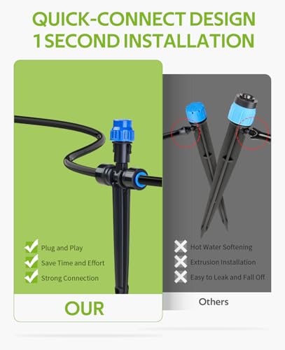 HIRALIY 118FT Drip Irrigation Kit, Quick-Connect Garden Watering System - size: 118 feet