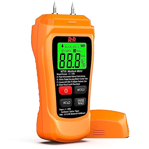 RDINSCOS Wood Moisture Meter Tester for Firewood & Lumber - color: Oranges