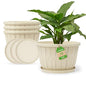 Quarut Plant Planters Pots Set of 4 Pack 16 Inch，Large Plastic Flower Pot - color: Beige, size: 16 inch-4 pack