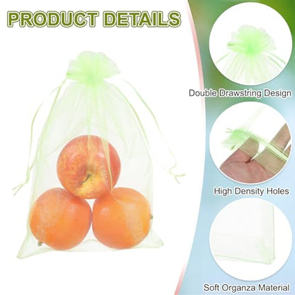 uxcell 20pcs Fruit Protection Bags 15.7x11.8 Garden Netting Cover Green - color: Fruit Green