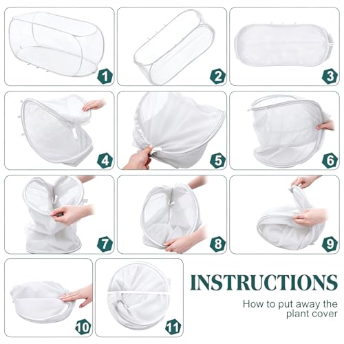 2 Pack Pop Up Garden Row Cover, 39x18x16 for Raised Beds - color: White-1