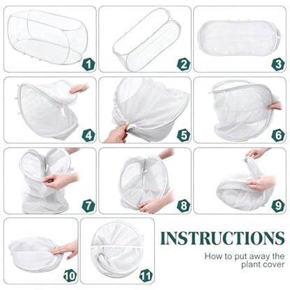 2 Pack Pop Up Garden Row Cover, 39x18x16 for Raised Beds - color: White-1