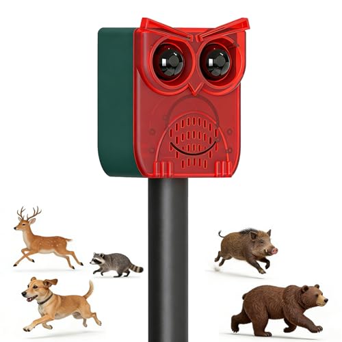 ChunHee Solar Motion Sensor Alarm Outdoor Dog Barking Alarm with 129dB Loud - color: Red-1pack