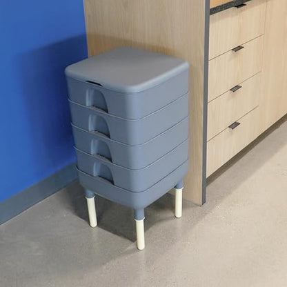 FCMP Outdoor - The Essential Living Composter, 4-Tray Worm Vermicomposter Bin, Grey - color: Gray