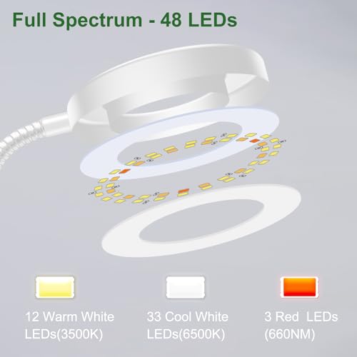 wolezek 2 in 1 Plant Lights for Indoor Growing, 3 Colors Plant Grow Lights - color: White 1 Pack