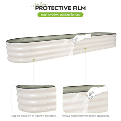 Galvanized Raised Garden Bed 2 PCS, 8x2x1ft Metal Planter Box White - color: White, size: 8x2x1ft(2pcs)