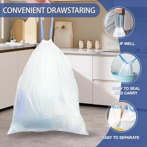Small 2 Gallon Trash Bags Drawstring,0.96 Mil,Unscented,240 Count - color: 2gal-240