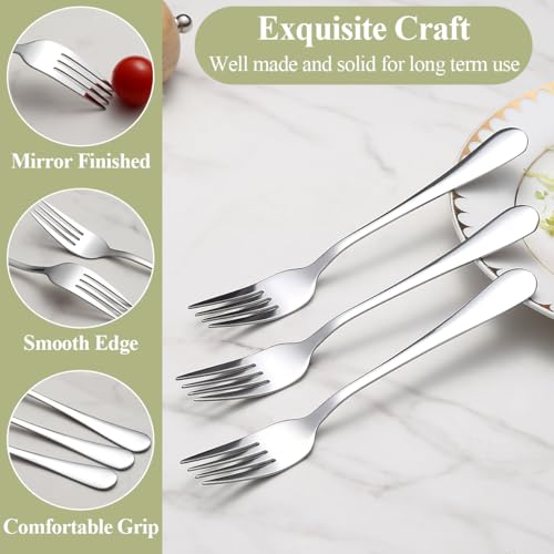Berglander Dinner Forks Set 12pcs 7.28", Stainless Steel table Fork, Dessert Salad Forks, Flatware Silverware Fork for Home Kitchen, Restaurant, Hotel, Cost-Effective Bulk Value Dishwasher Safe