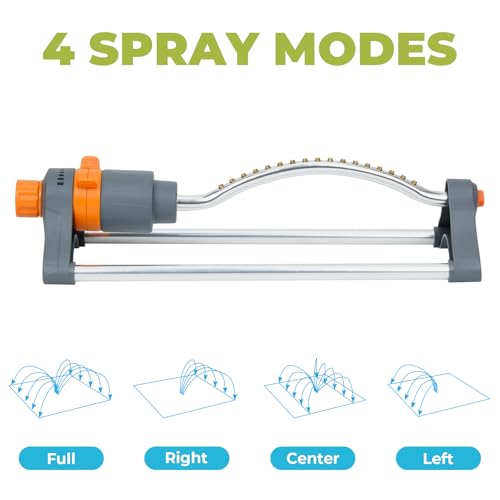Durable Oscillating Sprinkler for Yard and Garden, Swinging Sprinkler with Adjustable Spray, Garden and Lawn Large Area Watering