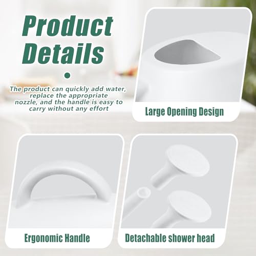 Indoor and Outdoor Watering Can - Long Spout -1/2 Gallon (64oz) - White - color: White