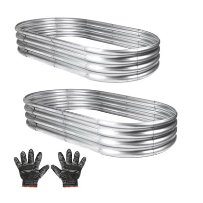 Galvanized Garden Bed Kit for Vegetables/Herbs/Flowers, Outdoor Raised Planter Box, 2PCS 4x2x1 ft - size: 2PCS 4X2X1