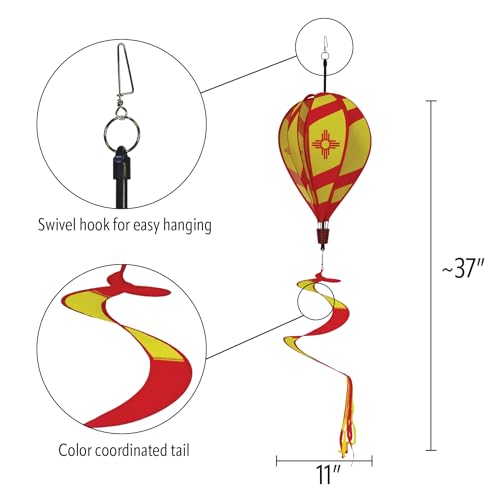 In the Breeze New Mexico Hot Air Balloon Wind Spinner,11" W x 17" H, 30" Tail - color: New Mexico