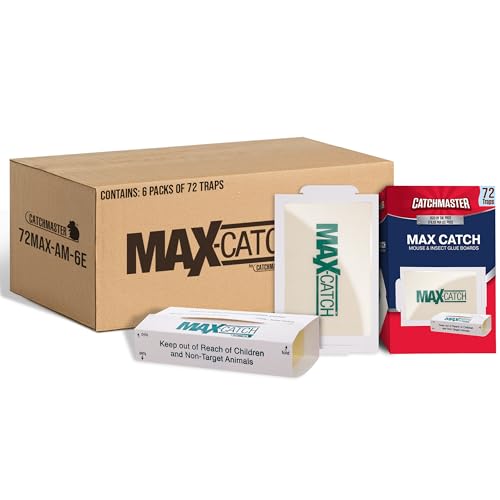 Catchmaster Max Catch Mouse & Insect Glue Traps, Case of 6 Packs of 72 Classic Glue Boards (432 Total), Bulk Mouse Traps Indoor for Home, Pest Control for Industrial & Office Use - style: 432-PK Classic