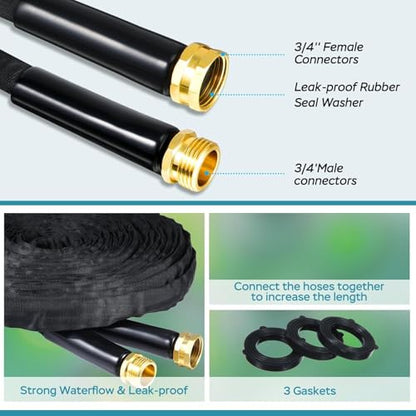 Garden Hose 50ft, Ultra-Light Flexible Water Hose, Burst-Resistant, Kink-Free, High-Pressure Waterhose, All-Weather Use for Lawns, Gardens, and Outdoor Cleaning Garden Hoses (50ft) - size: 50ft