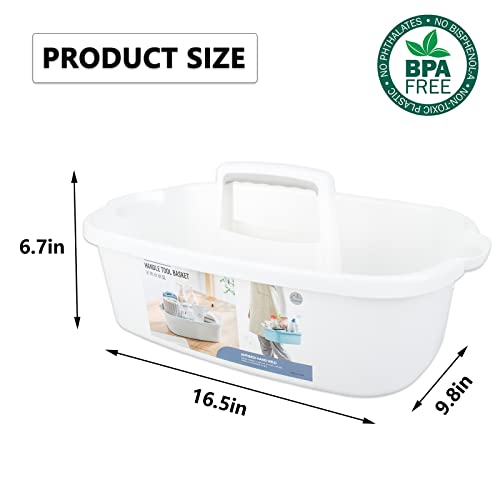 Large Cleaning Supplies Caddy Portable Shower Caddy Basket White - color: White, size: Large
