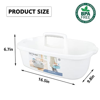 Large Cleaning Supplies Caddy Portable Shower Caddy Basket White - color: White, size: Large