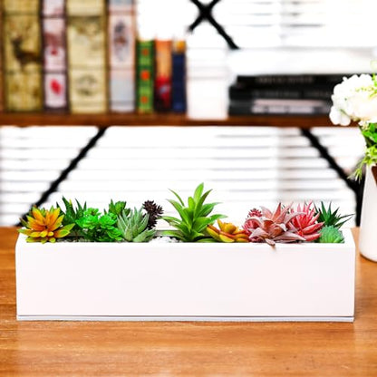 FillTouch 16.1 x 3.2 x 3.5 Inch 1 Pcs Long Rectangular Planter Box,White - color: White, size: 16.1 x 3.2 x 3.5 Inch