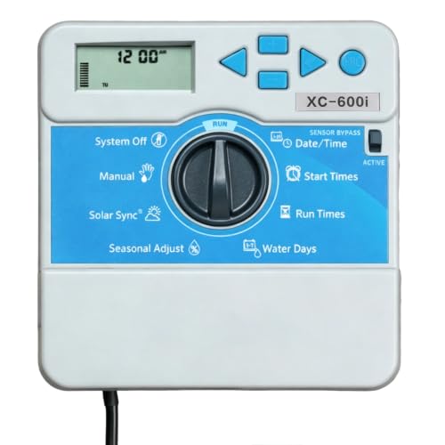 Upgrade X-Core XC600i Indoor Sprinkler Timer, Compatible with Hunter 6 Zone Irrigation Controller, Indoor Lawn & Garden Watering System, Easy Program, No Wi-Fi Required