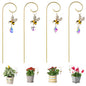 4pcs Bumble Bee Crystal Suncatchers with Small Trellis for Potted Plants - color: Bee
