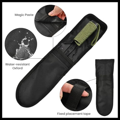 9‑in‑1 Mini Camping Shovel, Ultralight Backpacking Trowel Multitool - color: black