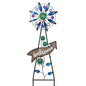 TERESA'S COLLECTIONS Solar Metal Wind Spinner Garden Stake Mom Gift 35.4" - color: Blue, size: Large