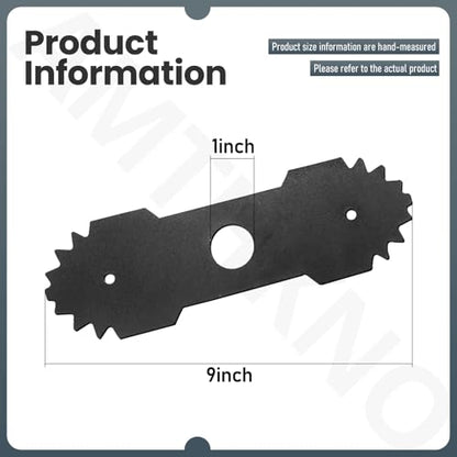 AMTHKNO 2-Pcs 9 inch Heavy-Duty Edger Blade for Ryobi Edger RY13050 RY13050A RY15518 RY40030 P2300, Replaces 638006008 638006007, 1" Center Hole - Quenched Steel