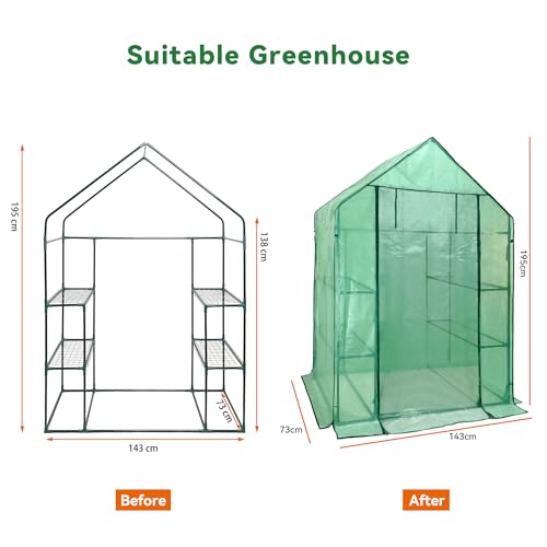 Walk in Greenhouse PE Cover Replacement, (Green) - color: Green