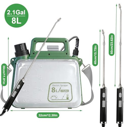 2 Gallon Electric Garden Sprayer，Battery Powered Sprayer