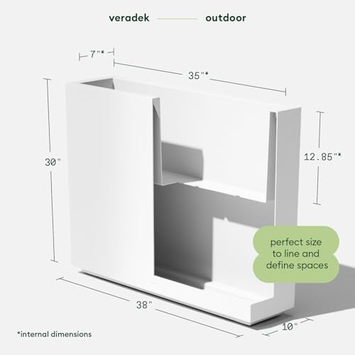 Veradek Block Series Span Planter - Tall Rectangular Outdoor Planter - color: White, size: Medium - 2 Pack