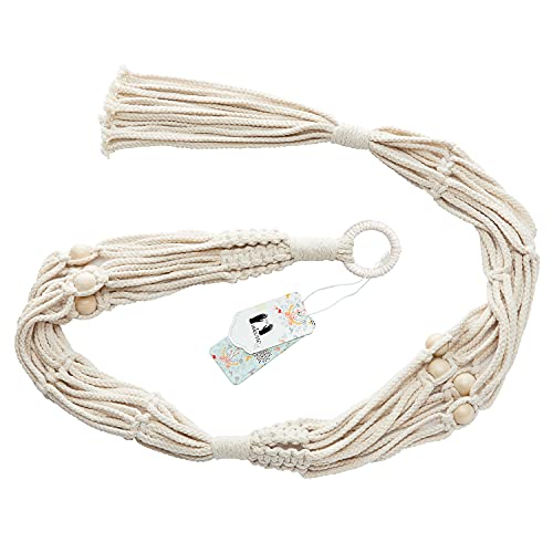 Mkono Macrame Plant Hanger 2 Tier 49" Hanging Plant Holder Indoor Outdoor - size: 49"