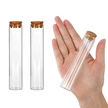 18pcs Glass Test Tubes with Cork Stoppers 25x120mm Flat Bottom