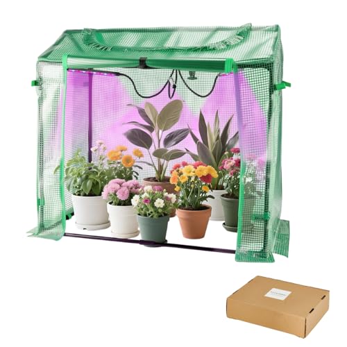 Mini Greenhouse with LED Grow Light & Timer, 36"x20"x33" - style: 36" Lx20 Wx33 H