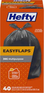 Hefty Easy Flaps Multipurpose Large Trash Bags, 30 Gallon, 40 Count (Pack of 6) - size: 40 Count (Pack of 6)