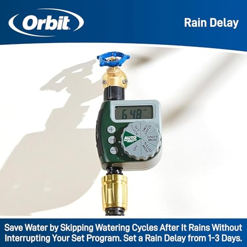 Orbit Programmable Digital Hose Watering Timer - 1 Outlet - Battery Powered - with LCD Screen - Built-in Rain Delay - Water-Resistant - 62061 (3-Pack 1 Outlet) - size: 1 Outlet (Pack of 3)