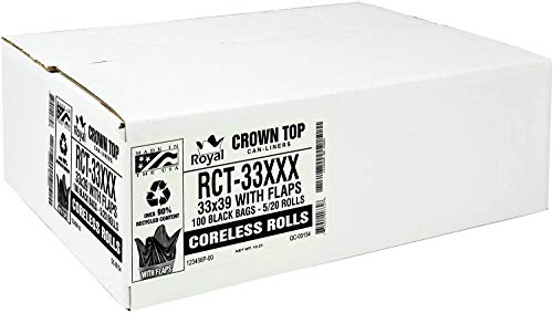 Heavy Duty 33 Gallon Trash Bags (Huge 100 Ct. /w Flap Ties) - 2 MIL equiv. Thick Gauge Large Black Plastic Garbage Liners for Kitchen,Yard,Brute/Rubbermaid(1 Pallet of 100 Cases, 10000 Bags Total) - style: 33 Gal, 2 Mil Equiv, 10,000 Count