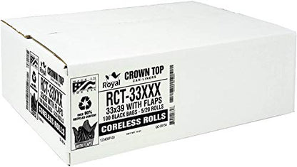 Heavy Duty 33 Gallon Trash Bags (Huge 100 Ct. /w Flap Ties) - 2 MIL equiv. Thick Gauge Large Black Plastic Garbage Liners for Kitchen,Yard,Brute/Rubbermaid(1 Pallet of 100 Cases, 10000 Bags Total) - style: 33 Gal, 2 Mil Equiv, 10,000 Count